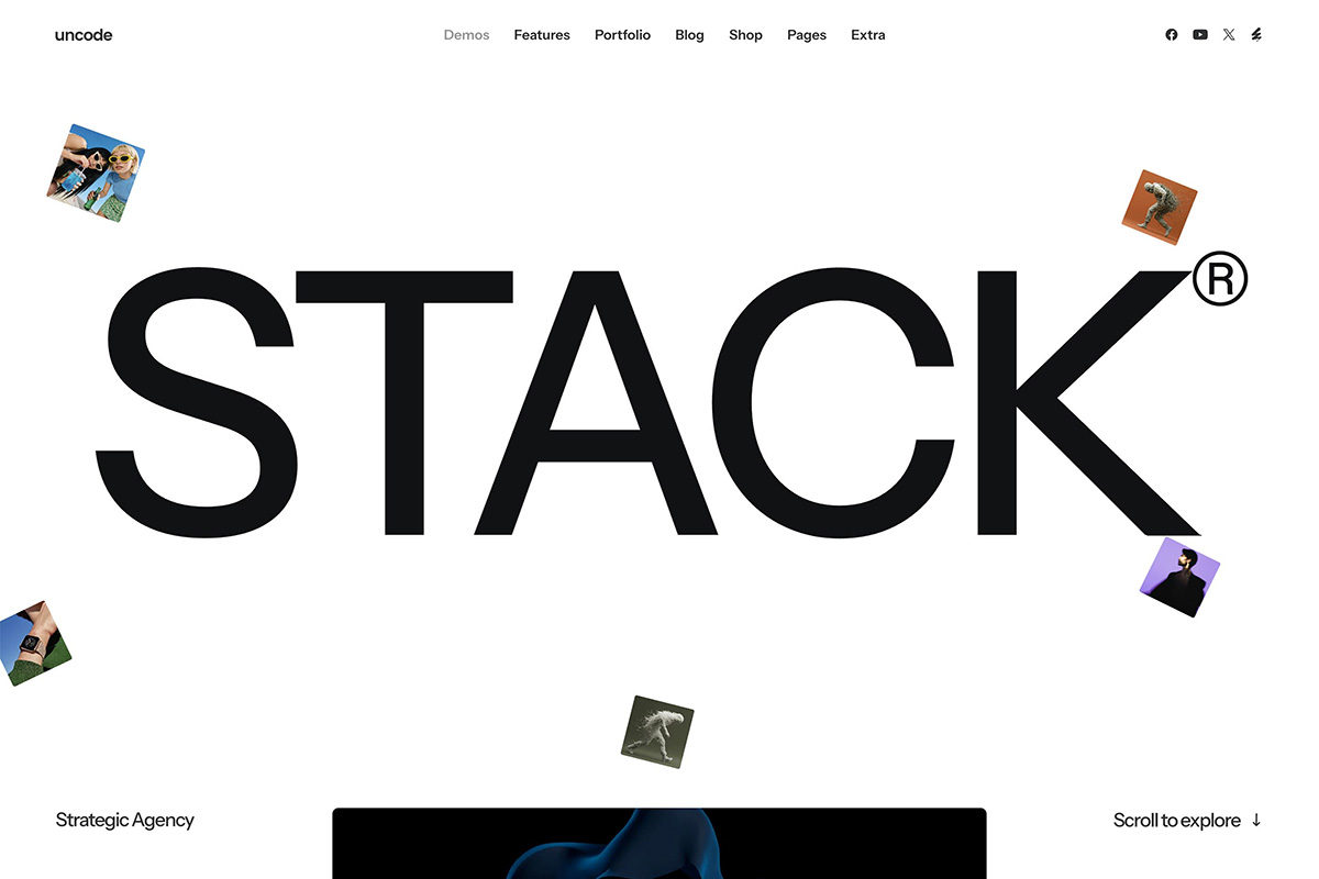 demo homepage Creative Stack Uncode 2026