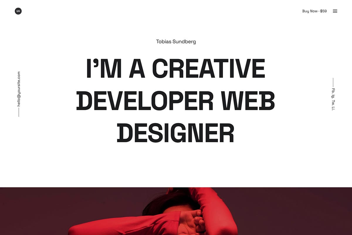 demo homepage Portfolio Developer Uncode 2025