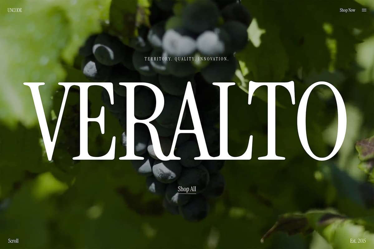 demo homepage Shop Wines Uncode 2026